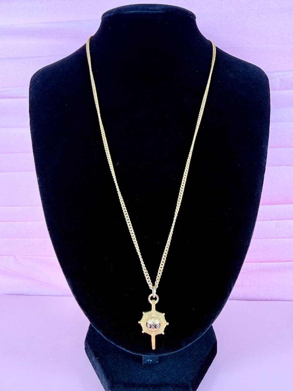 Vintage Phi Kappa Phi Iowa State College Key Charm Pendant 18" Necklace